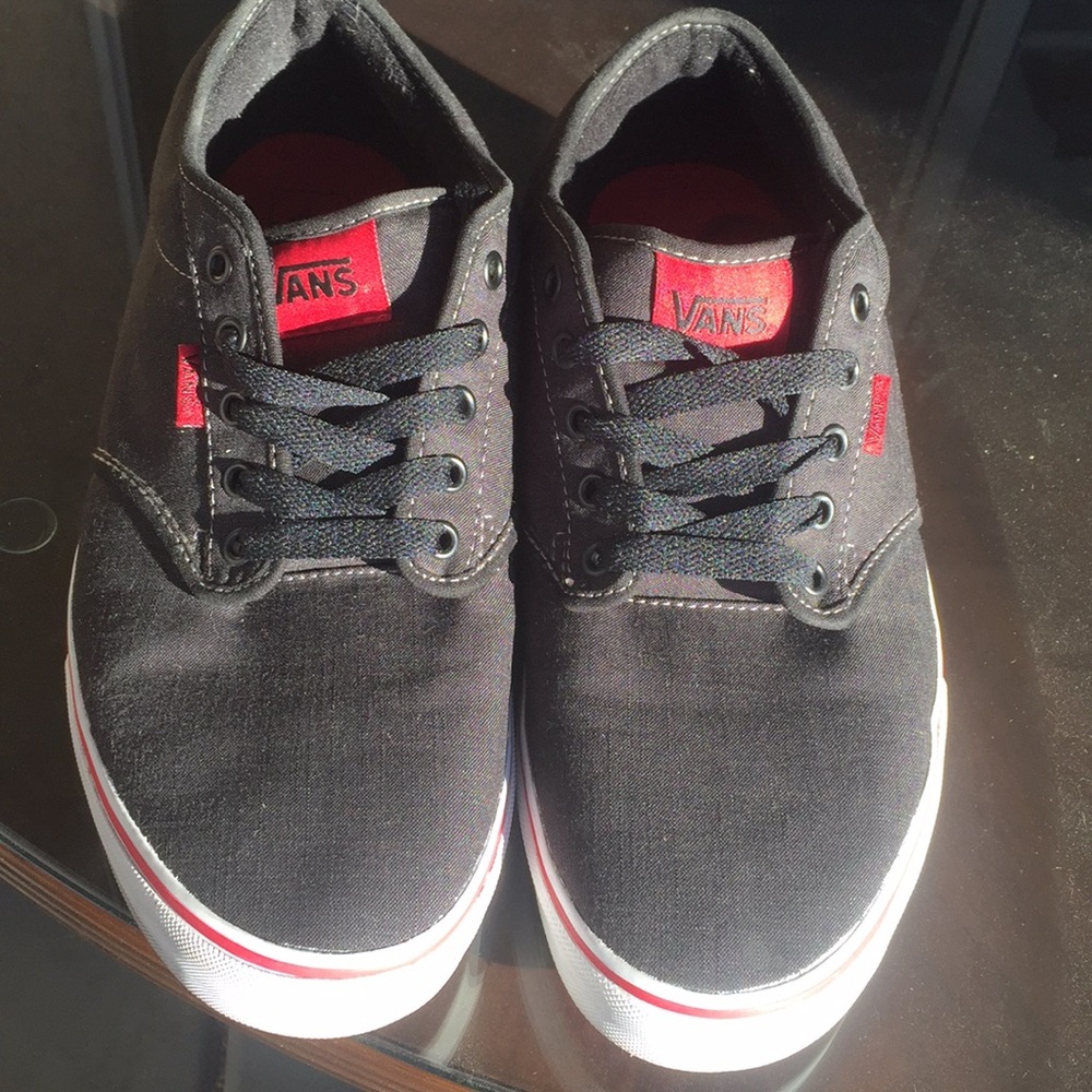 Black and red Vans